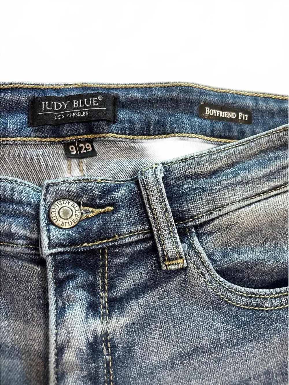 Casual Judy Blue Mid Rise Boyfriend Jeans Medium Wash Stretch Denim Size 9/29